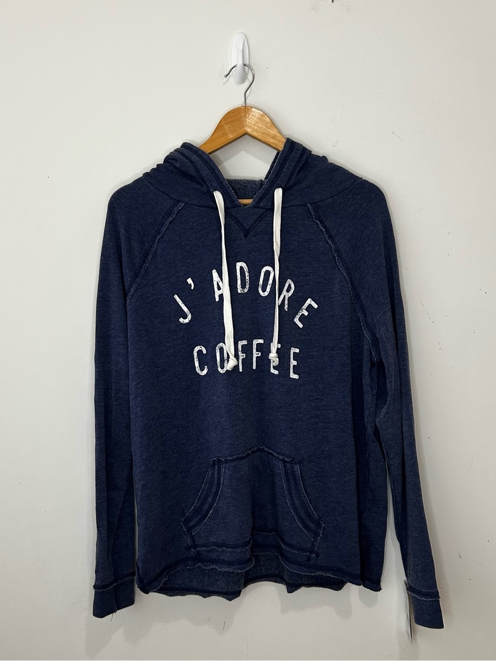 New with Tags, “J'Adore Coffee” Graphic Hoodie Grayson Threads, Blue, XXL